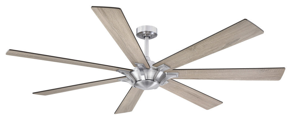 Whose Lamp 72-inch Large Ceiling Fan with Remote Control, Brushed Nikel