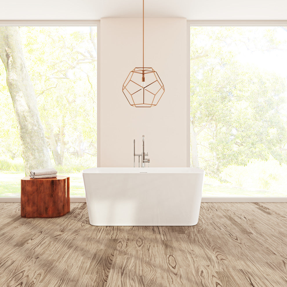 Perlato Bilbao Freestanding Soaking Tub, White, 59"