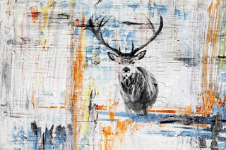 "Staring Deer" Painting Print on Wrapped Canvas, 30"x20"