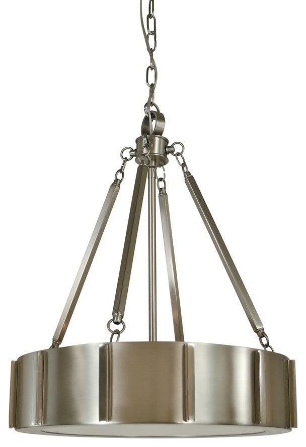 Pantheon 4-Light Pendants, Brushed Nickel With Polished Nickel