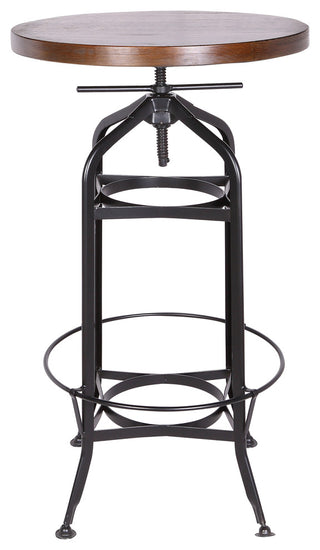 Round Ash Veneer Table With Adjustable Height, Black Round Base, 24"