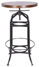 Round Ash Veneer Table With Adjustable Height, Black Round Base, 24"