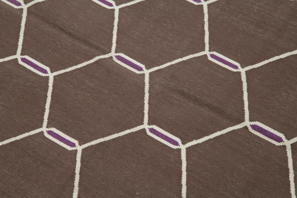 Rug N Carpet - Handmade Wool 3' 8'' x 5' 6'' Flatweave Dhurrie Kilim Rug