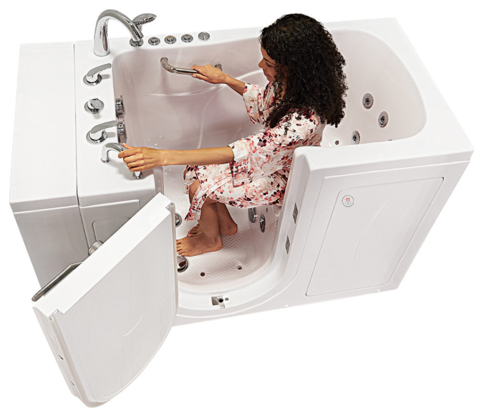 Ella Monaco 32"x52" Acrylic Walk-In-Bathtub, Outswing Door, 5 Piece Faucet