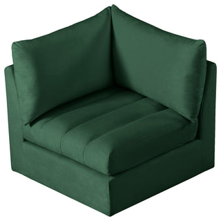 Jacob Velvet Upholstered Modular Corner Chair, Green