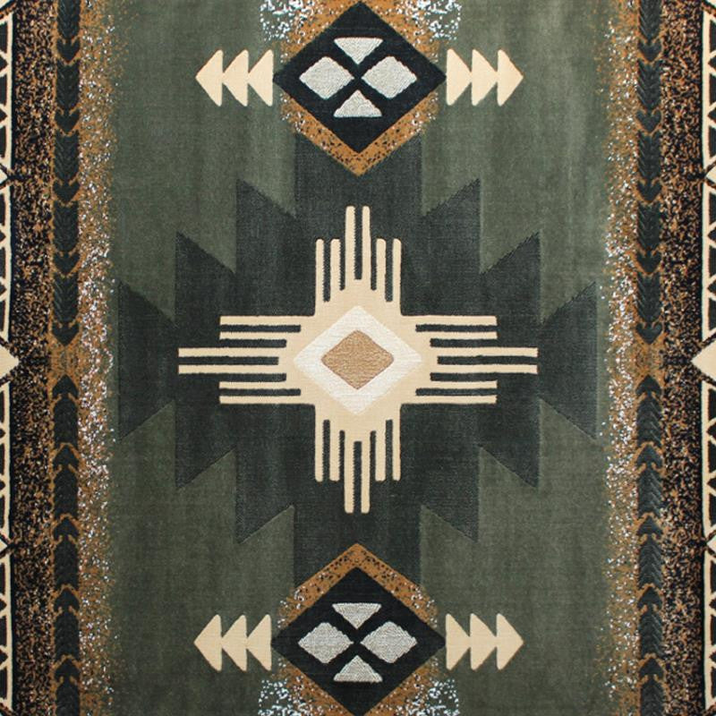 Mohave Collection Traditional Southwestern Style Area Rug, Sage, 8'' X 10''