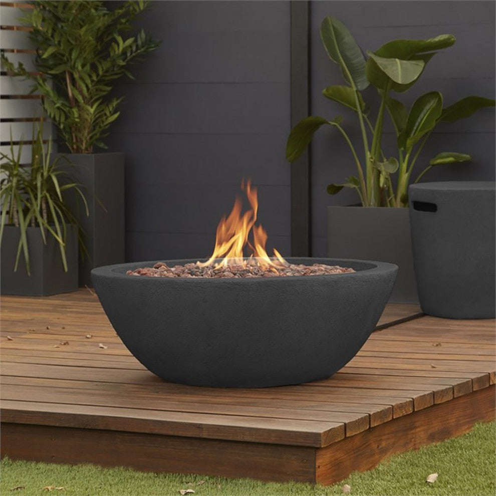 Real Flame Riverside Propane Fire Pit Bowl in Shale