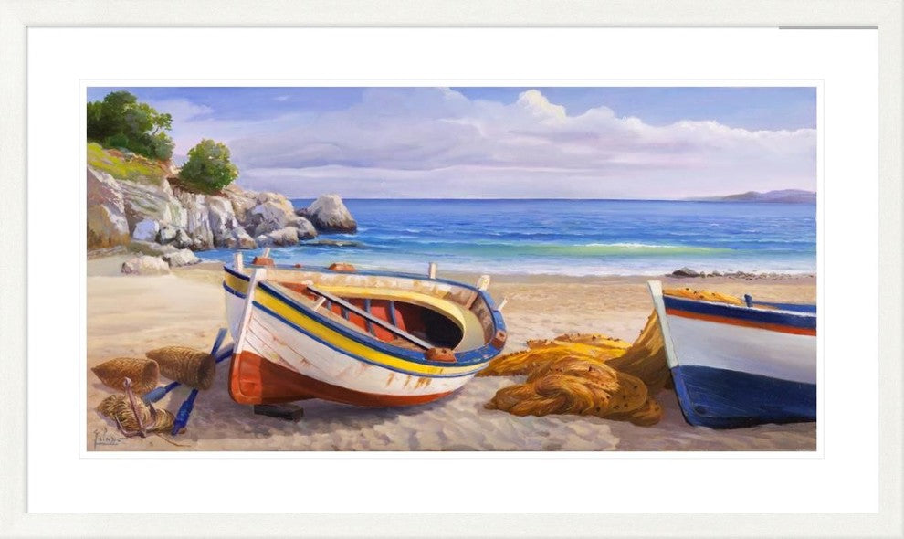 "Pomeriggio mediterraneo" Framed Digital Print by Adriano Galasso, 45x27"