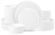 Stone Lain Fosca Bone China 32 Piece Dinnerware Set, Matte White