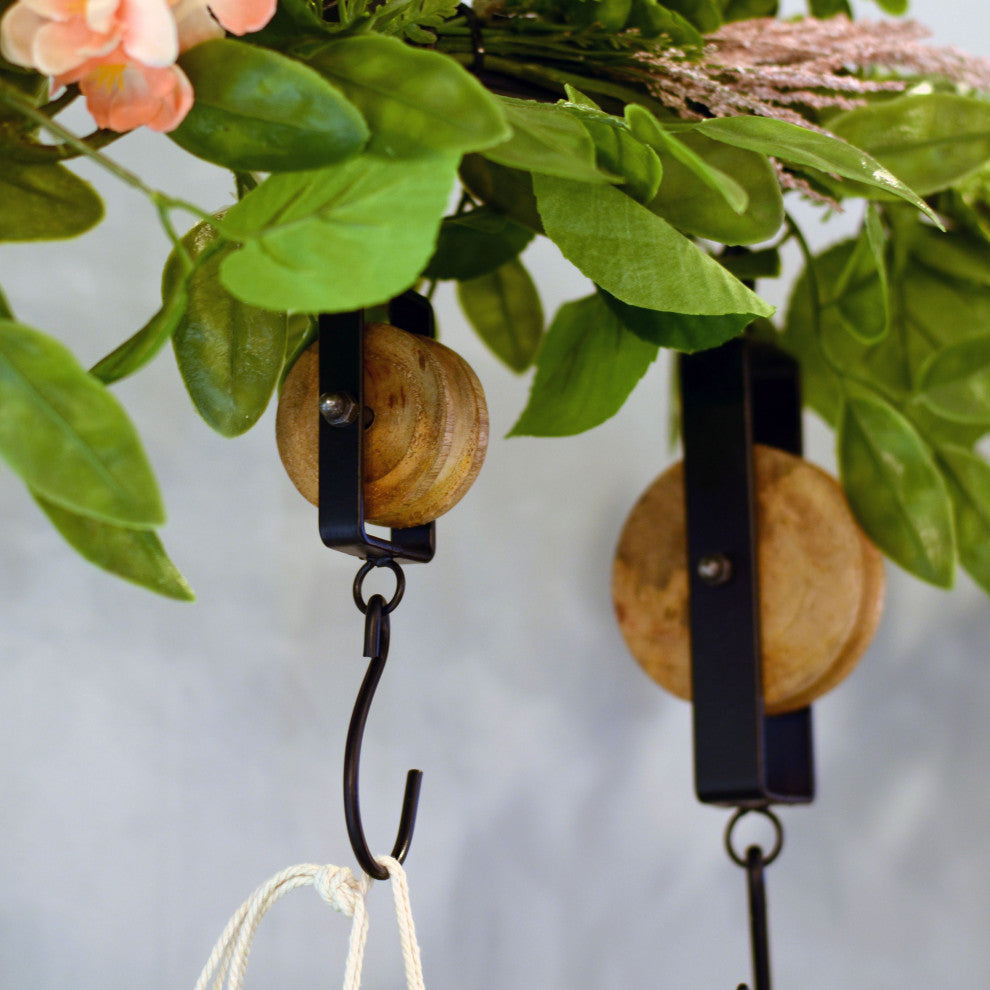 2 Piece Retro Rustic Hay Pulley Hook
