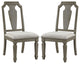 Benzara BM250705 Side Chair With Fabric Seat and Fiddle Back, Set of 2, Brown