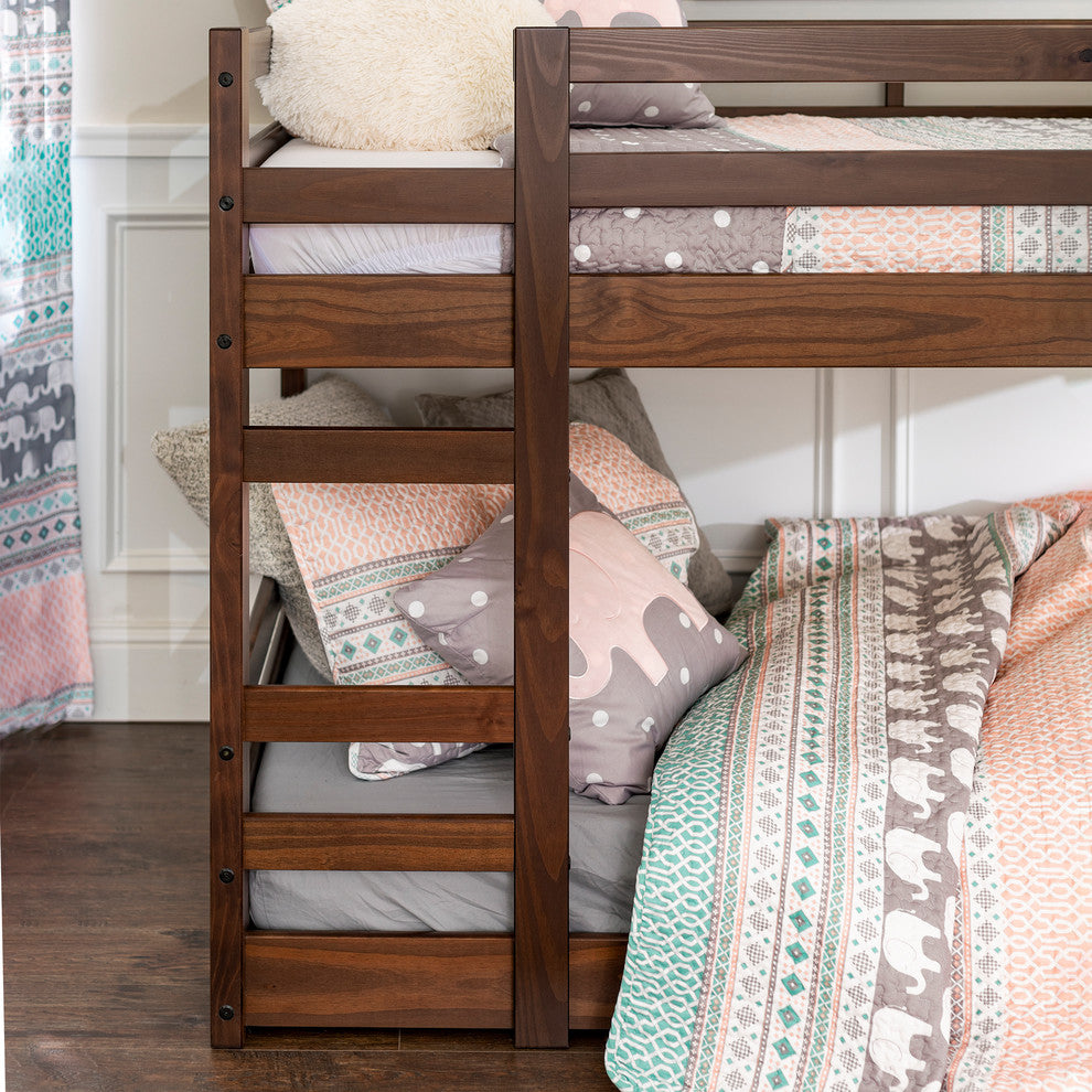 Low Wood Twin Bunk Bed, Walnut