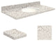 Quartz 43"x22" Vanity Top, White Bowl, Almond Delite, 8" Centerset