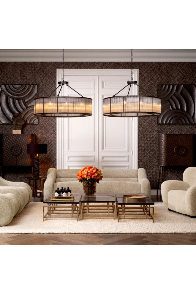 Beige Curved Sofa, Eichholtz Carbone