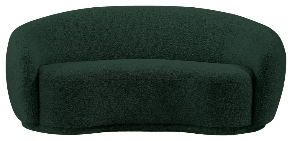 Hyde Boucle Fabric Upholstered, Green, Loveseat
