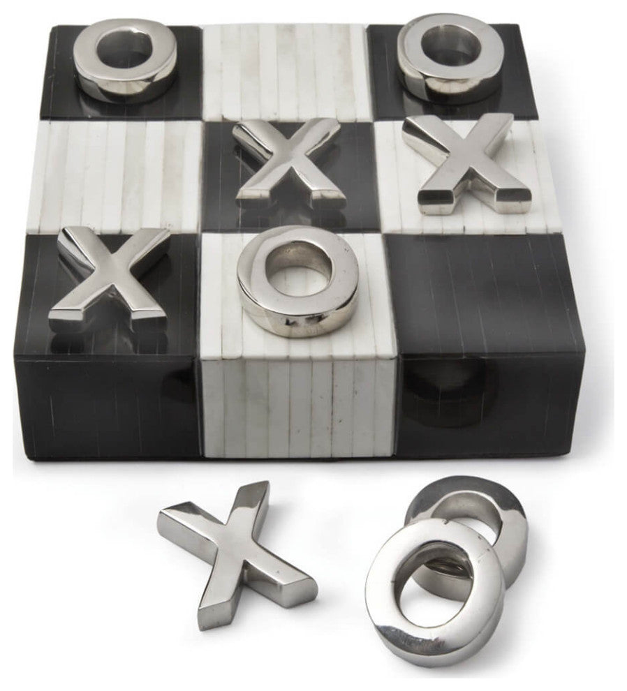 Tic Tac Toe Flat Board With Nickel Pieces