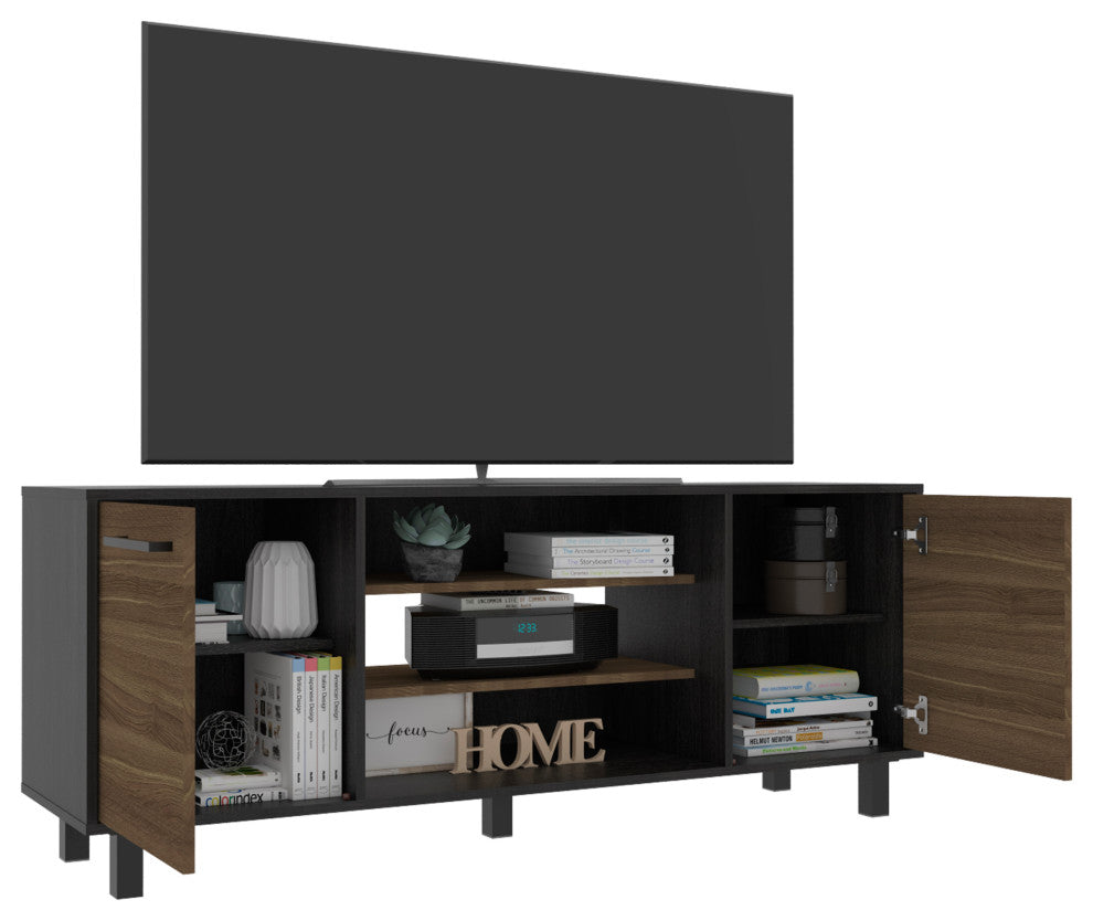 DEPOT E-SHOP Egeo TV Stand, Carbon Espresso/Pine