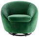 Armchair Swivel Accent Chair, Black Green, Velvet, Modern, Lounge Hospitality
