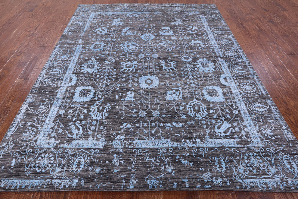 8' 1" X 10' 1" Persian Wool and Silk Hand-Knotted Rug Q11749