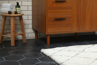 Home Living Modern Natural Oak-Light Bathroom Vanity, Teak, 48"