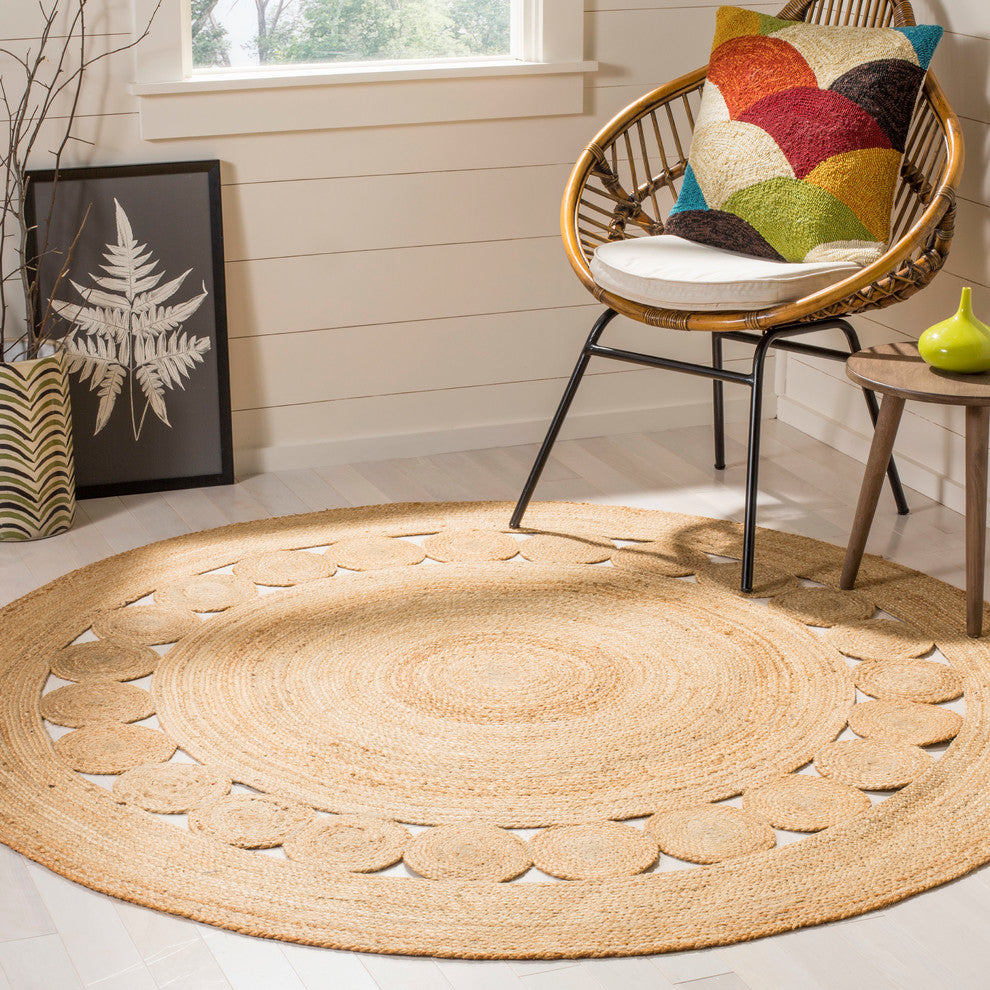 Safavieh Natural Fiber Collection NF364 Rug, Natural, 5' Round