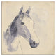Navy Horse Sketch 30x30 Canvas Wall Art
