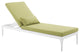 White Peridot Perspective Cushion Outdoor Patio Chaise Lounge Chair