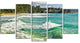 "Exotic Tropical Beach Blue Waters" Oversized Beach Wall Art, 5 Panels, 60"x32"