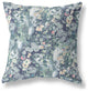 16" Gray Indigo Springtime Indoor Outdoor Throw Pillow