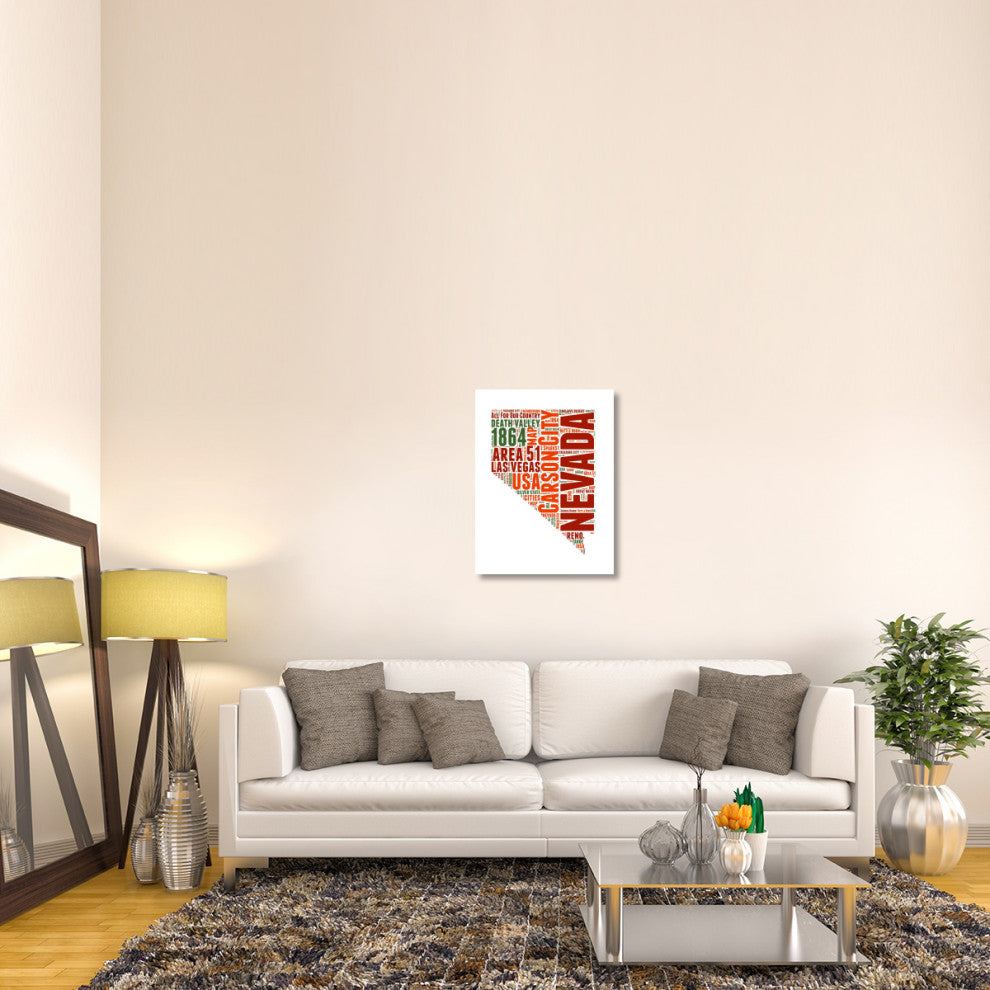 "Nevada Word Cloud Map" Fine Art Print