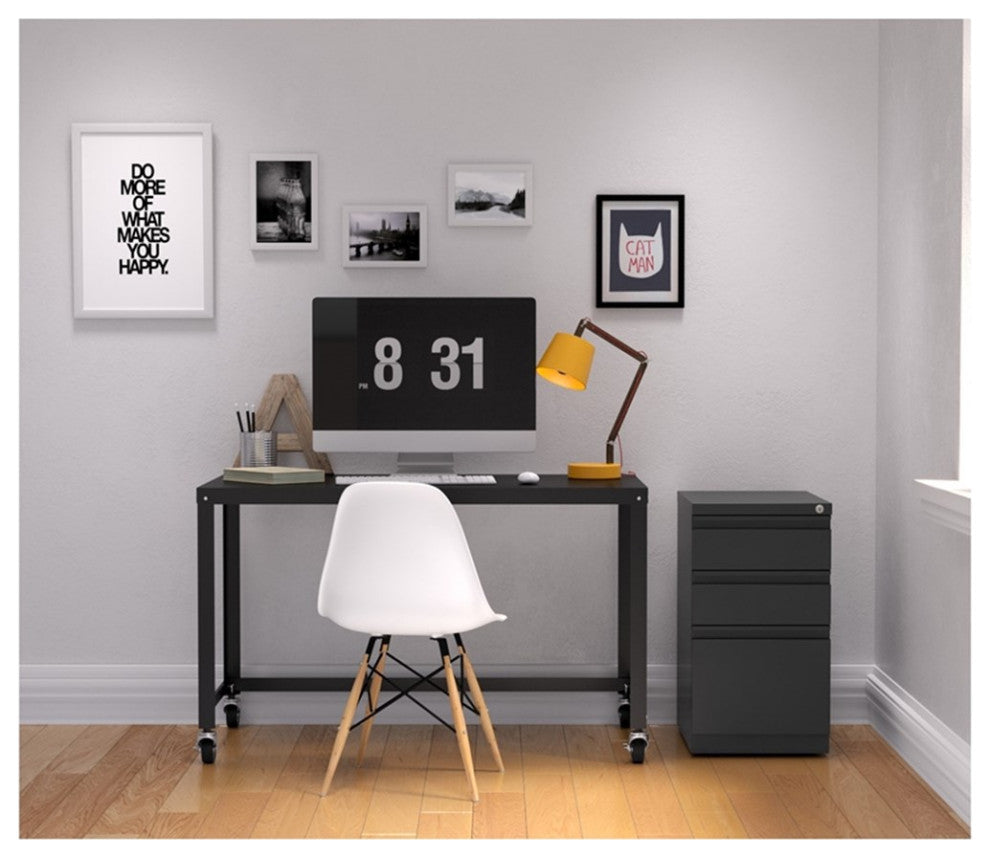 Hirsh (Set of 12) 20" Deep 3 Drawer Metal Mobile File Cabinet in Charcoal