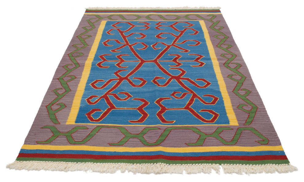 New Handwoven Turkish Kilim Rug 3' 10" x 5' 10", 46 in. x 70 in.