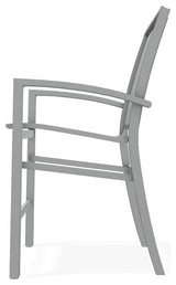 Kendall Sling Balcony Height Stackable Outdoor Stool, Alloy/Graphite