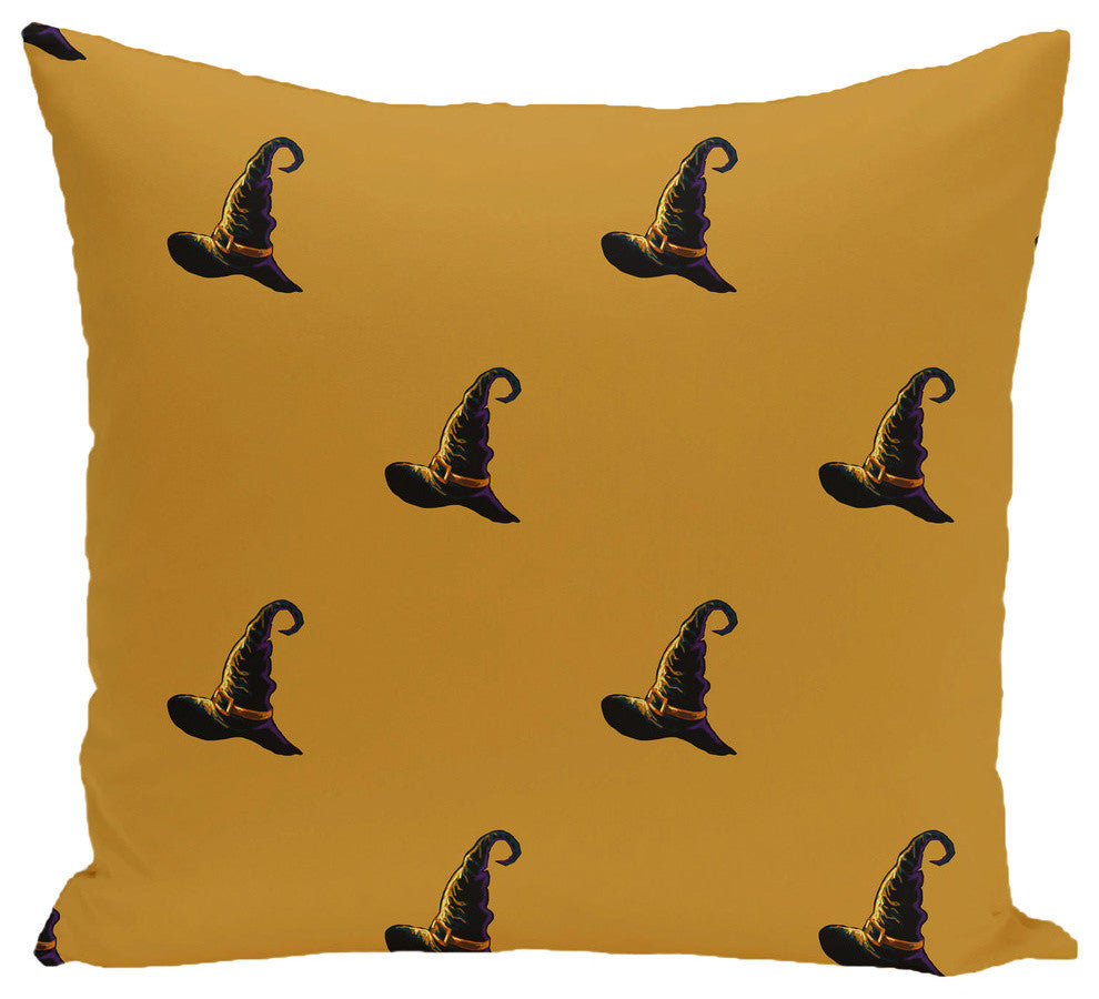 Witches Brew Holiday Print Pillow, Gold, 20"x20"
