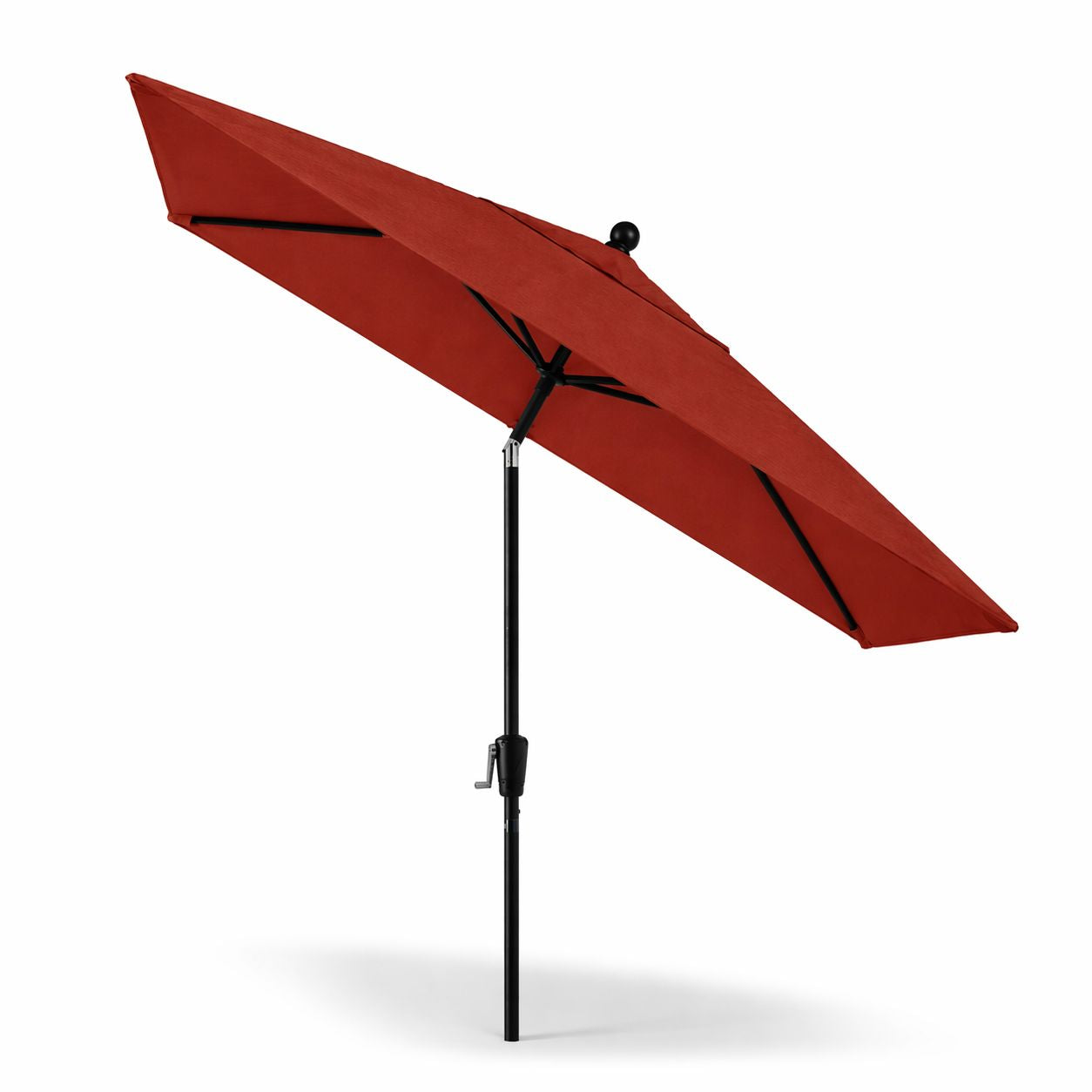 Pismo Dawn 9'x7' Rectangular Premium Push Tilt Market Umbrella, Black Frame, Ter