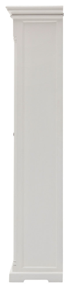 Traditional White and Glass Door Storage Cabinet