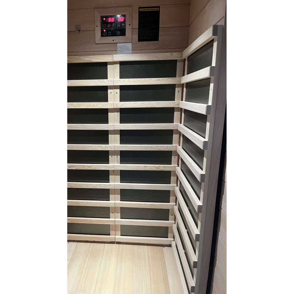 Extendable Indoor FAR Infrared Heating Sauna Bluetooth, Wood, 2-Person