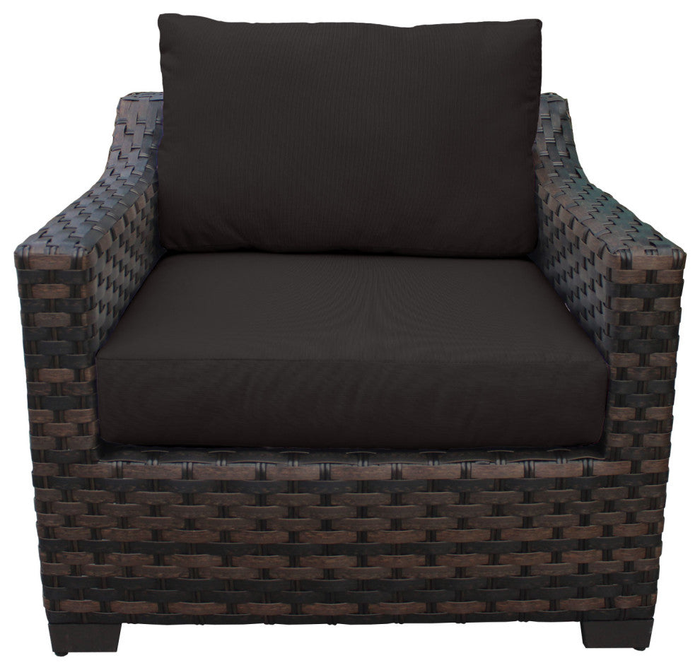 kathy ireland River Brook 12 Piece Wicker Patio Furniture Set Onyx