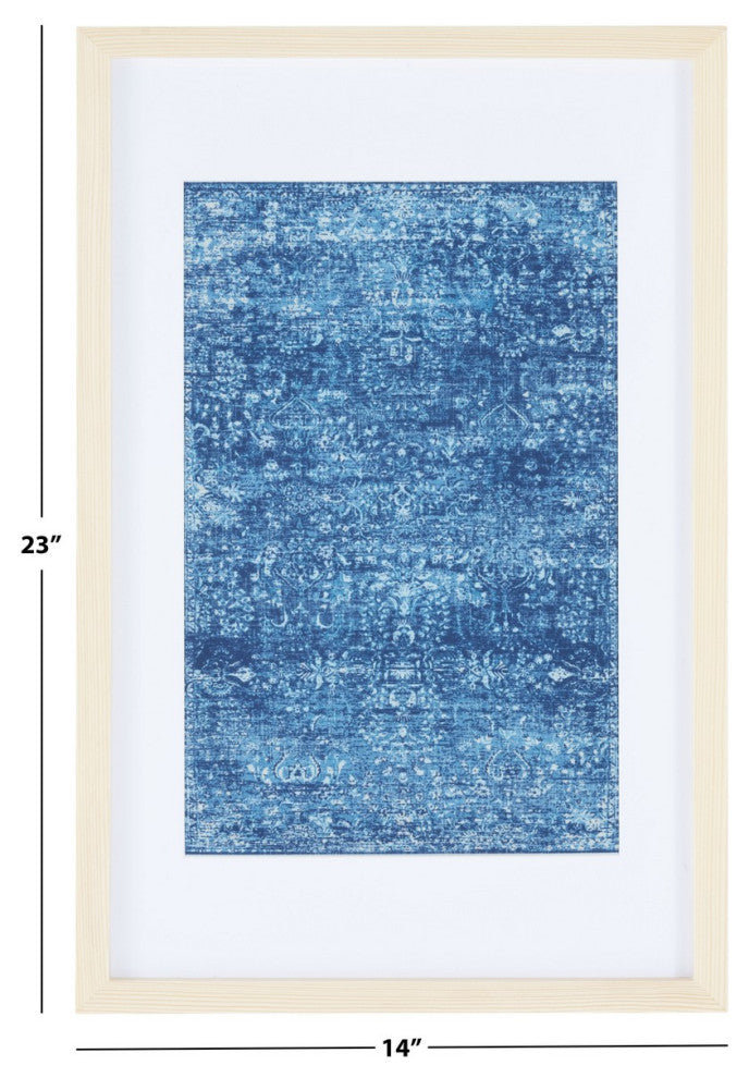 Safavieh Demitri 23" Blue Framed Textile Wall Art