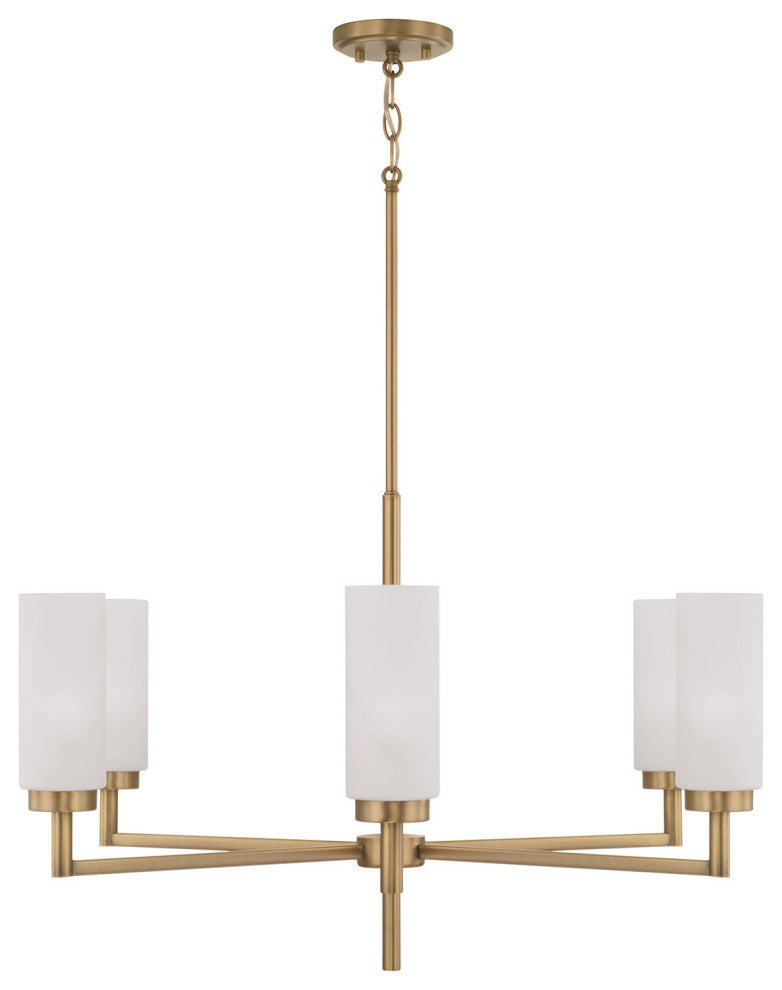 Capital Lighting 451761 Alyssa 6 Light 31"W Chandelier - Aged Brass