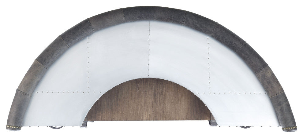 ACME Rahma Bar Table in Antique Ebony Top Grain Leather