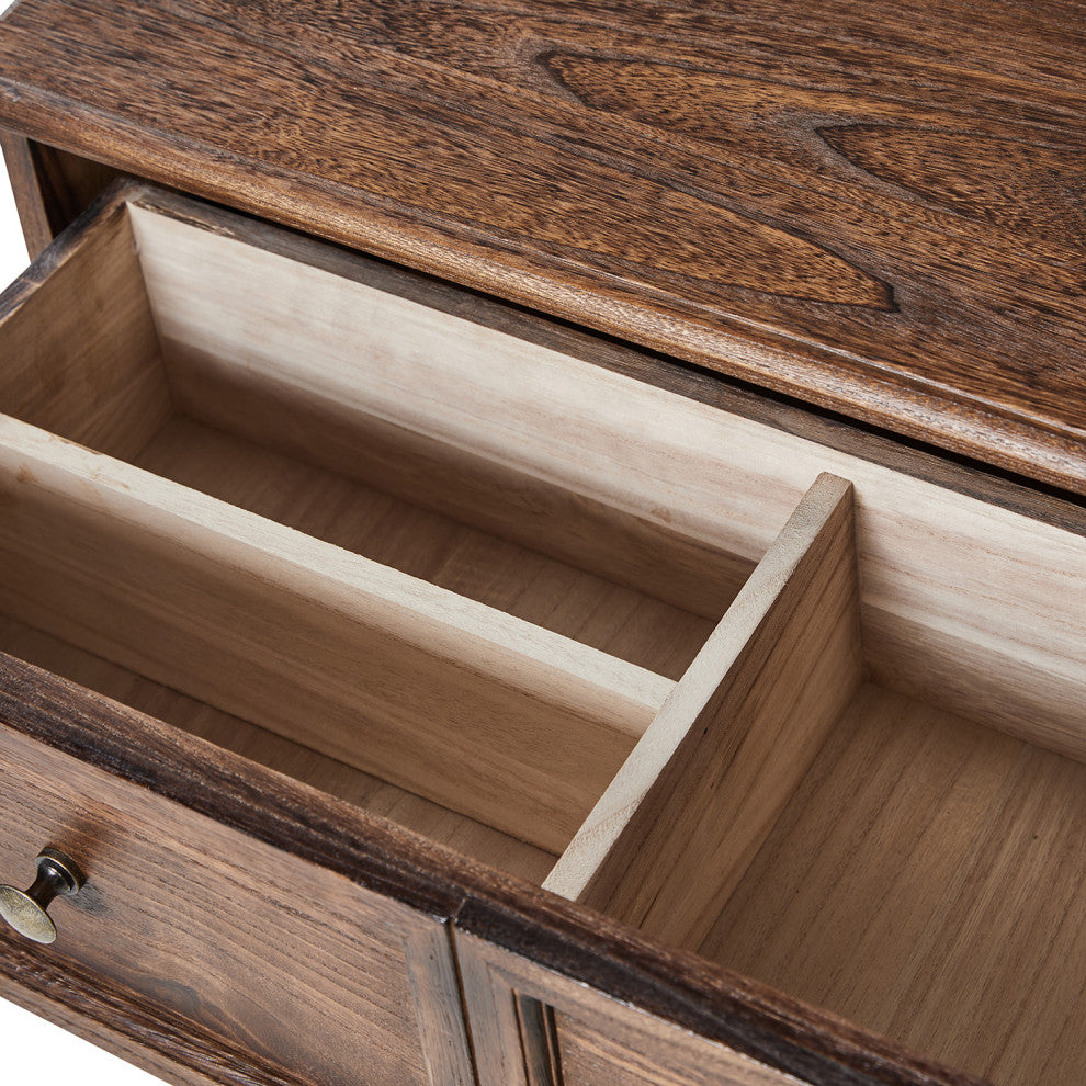 32" Tall 3-Drawer Nightstand Set of 2, Walnut