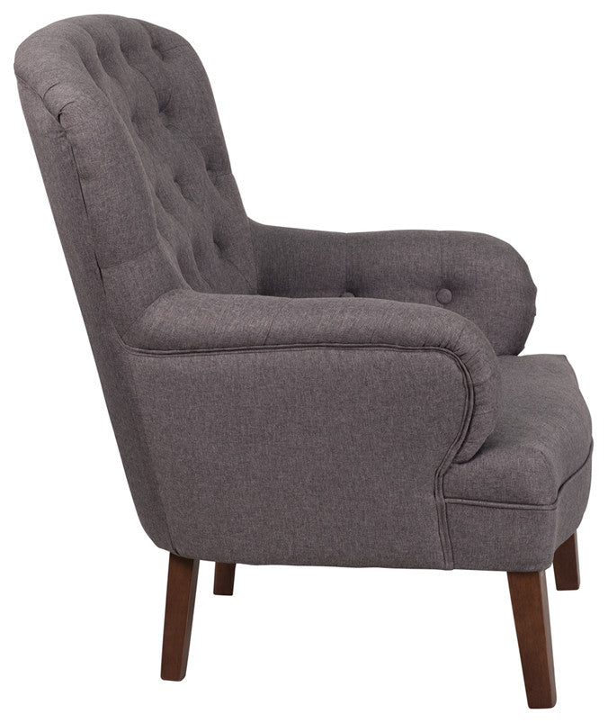 Hercules Arkley Series Gray Fabric Tufted Arm Chair