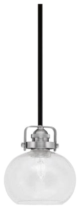 Easton Mini Pendant Matte Black & Brushed Nickel Finish With 7" Clear Bubble