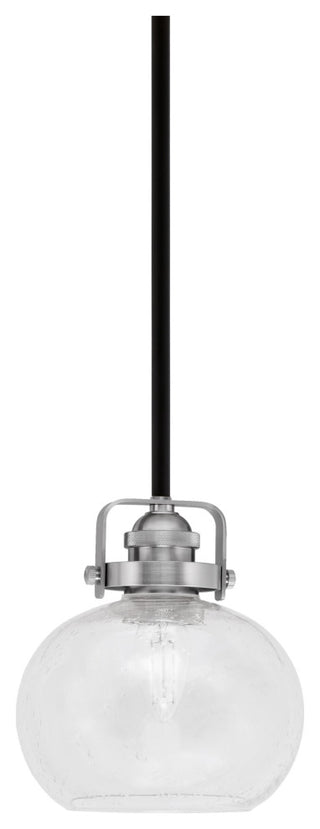 Easton Mini Pendant Matte Black & Brushed Nickel Finish With 7" Clear Bubble