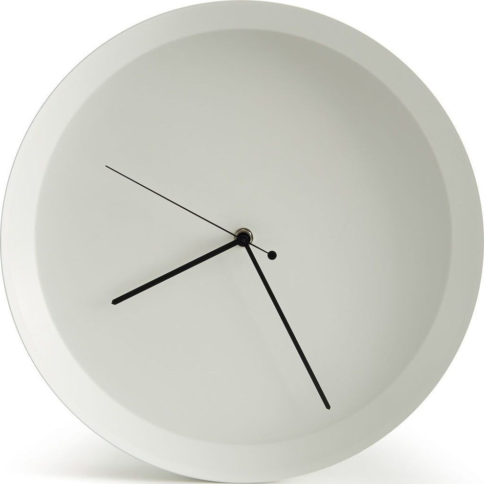 Atipico Dish Iron Wall Clock, Signal White