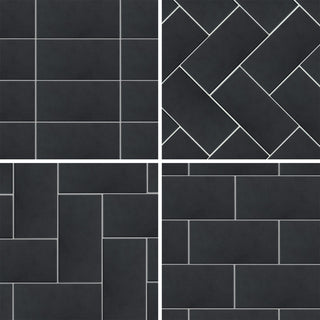 Piscina Brick Matte Nero Porcelain Floor and Wall Tile