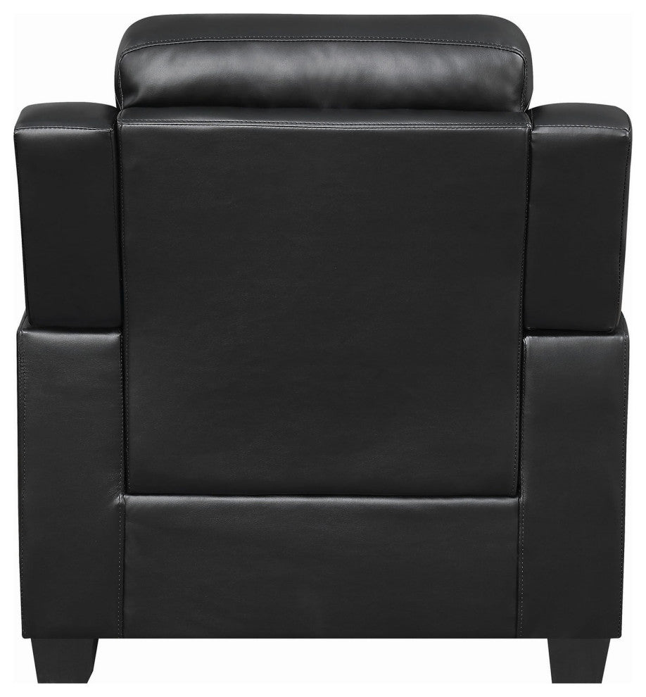 Tufted Leather Upholstered Chair, Black