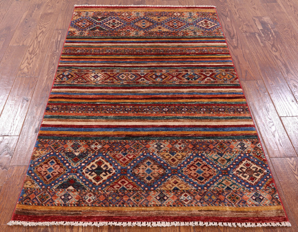 3' 5" X 5' 6" Super Kazak Khorjin Hand Knotted Rug Q5512