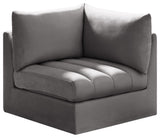 Jacob Velvet Upholstered Modular Corner Chair, Grey